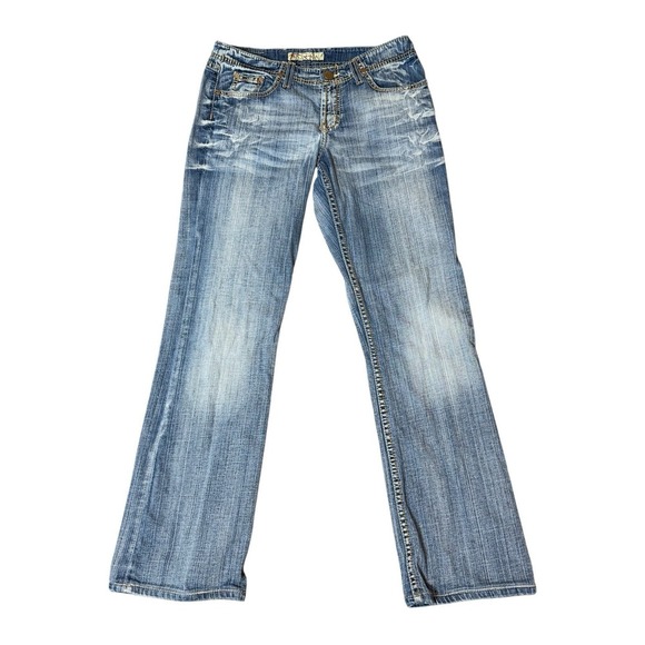 BKE Buckle Wendi 29x33.5 Boot Cut Thick Stitch Denim Jeans‎ Light Wash Y2K VTG - Picture 1 of 3